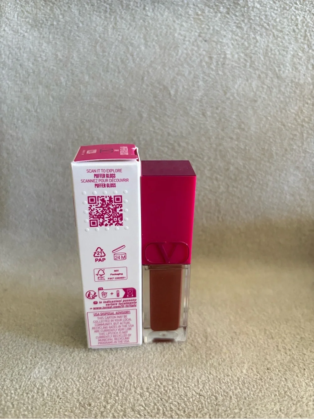 VALENTINO Puffer Gloss Lip 122A “Warm It Up” 0.2 fl oz - NIB Instant Plumping!!
